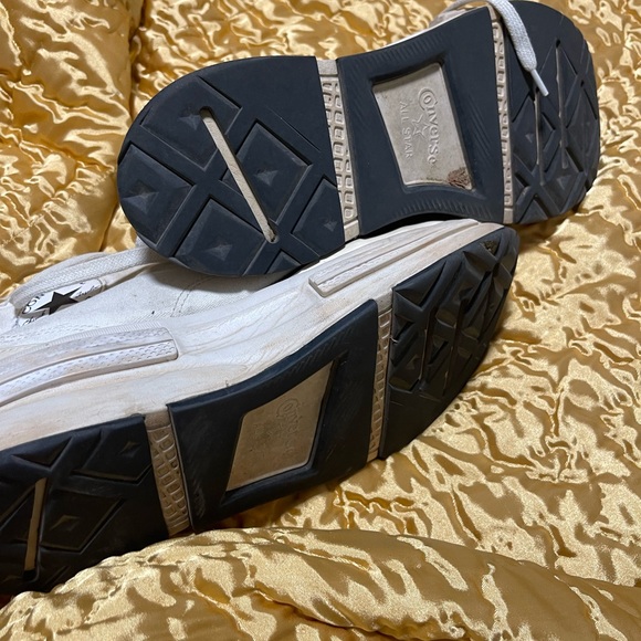 Distressed Converse High-Top Sneakers in Cream - Picture 8 of 8